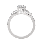 Round Lab Grown Diamond Side Stone Engagement Ring
