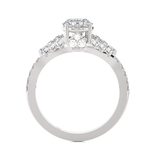 Round Lab Grown Diamond Side Stone Engagement Ring