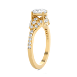 Round Lab Grown Diamond Side Stone Engagement Ring