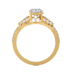 Round Lab Grown Diamond Side Stone Engagement Ring