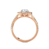 Round Lab Grown Diamond Halo Engagement Ring