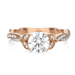 Round Lab Grown Diamond Side Stone Engagement Ring