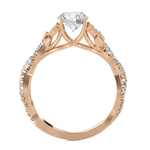 Round Lab Grown Diamond Side Stone Engagement Ring