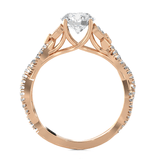Round Lab Grown Diamond Side Stone Engagement Ring
