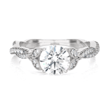 Round Lab Grown Diamond Side Stone Engagement Ring