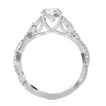 Round Lab Grown Diamond Side Stone Engagement Ring