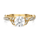 Round Lab Grown Diamond Side Stone Engagement Ring
