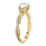 Round Lab Grown Diamond Side Stone Engagement Ring