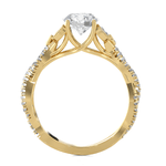 Round Lab Grown Diamond Side Stone Engagement Ring