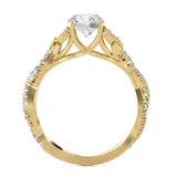 Round Lab Grown Diamond Side Stone Engagement Ring