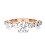 Round Lab Grown Diamond Side Stone Engagement Ring