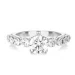 Round Lab Grown Diamond Side Stone Engagement Ring