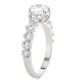 Round Lab Grown Diamond Side Stone Engagement Ring