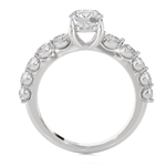 Round Lab Grown Diamond Side Stone Engagement Ring