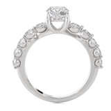 Round Lab Grown Diamond Side Stone Engagement Ring