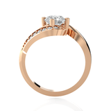 Round Lab Grown Diamond Side Stone Engagement Ring