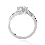 Round Lab Grown Diamond Side Stone Engagement Ring