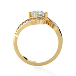 Round Lab Grown Diamond Side Stone Engagement Ring