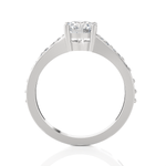 Round Lab Grown Diamond Side Stone Engagement Ring