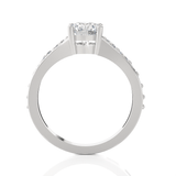 Round Lab Grown Diamond Side Stone Engagement Ring