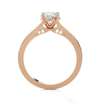 Round Lab Grown Diamond Side Stone Engagement Ring