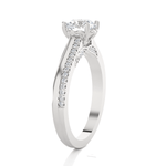 Round Lab Grown Diamond Side Stone Engagement Ring