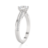 Round Lab Grown Diamond Side Stone Engagement Ring