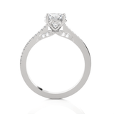 Round Lab Grown Diamond Side Stone Engagement Ring