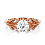 Round Lab Grown Diamond Side Stone Engagement Ring