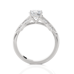 Round Lab Grown Diamond Side Stone Engagement Ring