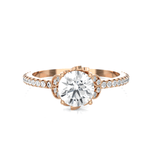 Round Lab Grown Diamond Side Stone Engagement Ring