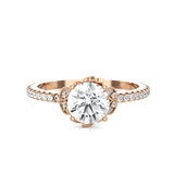 Round Lab Grown Diamond Side Stone Engagement Ring