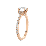 Round Lab Grown Diamond Side Stone Engagement Ring