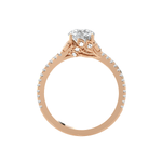 Round Lab Grown Diamond Side Stone Engagement Ring