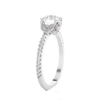 Round Lab Grown Diamond Side Stone Engagement Ring