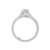Round Lab Grown Diamond Side Stone Engagement Ring