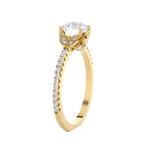 Round Lab Grown Diamond Side Stone Engagement Ring