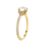 Round Lab Grown Diamond Side Stone Engagement Ring