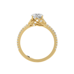 Round Lab Grown Diamond Side Stone Engagement Ring