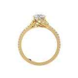 Round Lab Grown Diamond Side Stone Engagement Ring