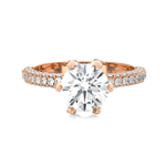 Round Lab Grown Diamond Side Stone Engagement Ring