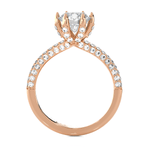 Round Lab Grown Diamond Side Stone Engagement Ring
