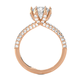 Round Lab Grown Diamond Side Stone Engagement Ring