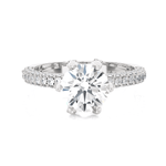Round Lab Grown Diamond Side Stone Engagement Ring