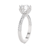 Round Lab Grown Diamond Side Stone Engagement Ring