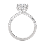 Round Lab Grown Diamond Side Stone Engagement Ring