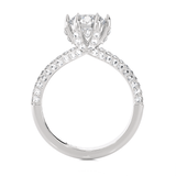 Round Lab Grown Diamond Side Stone Engagement Ring