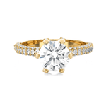Round Lab Grown Diamond Side Stone Engagement Ring