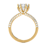 Round Lab Grown Diamond Side Stone Engagement Ring