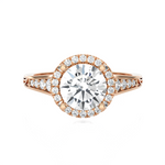 1 1/2 ctw Round Lab Grown Diamond Halo Engagement Ring